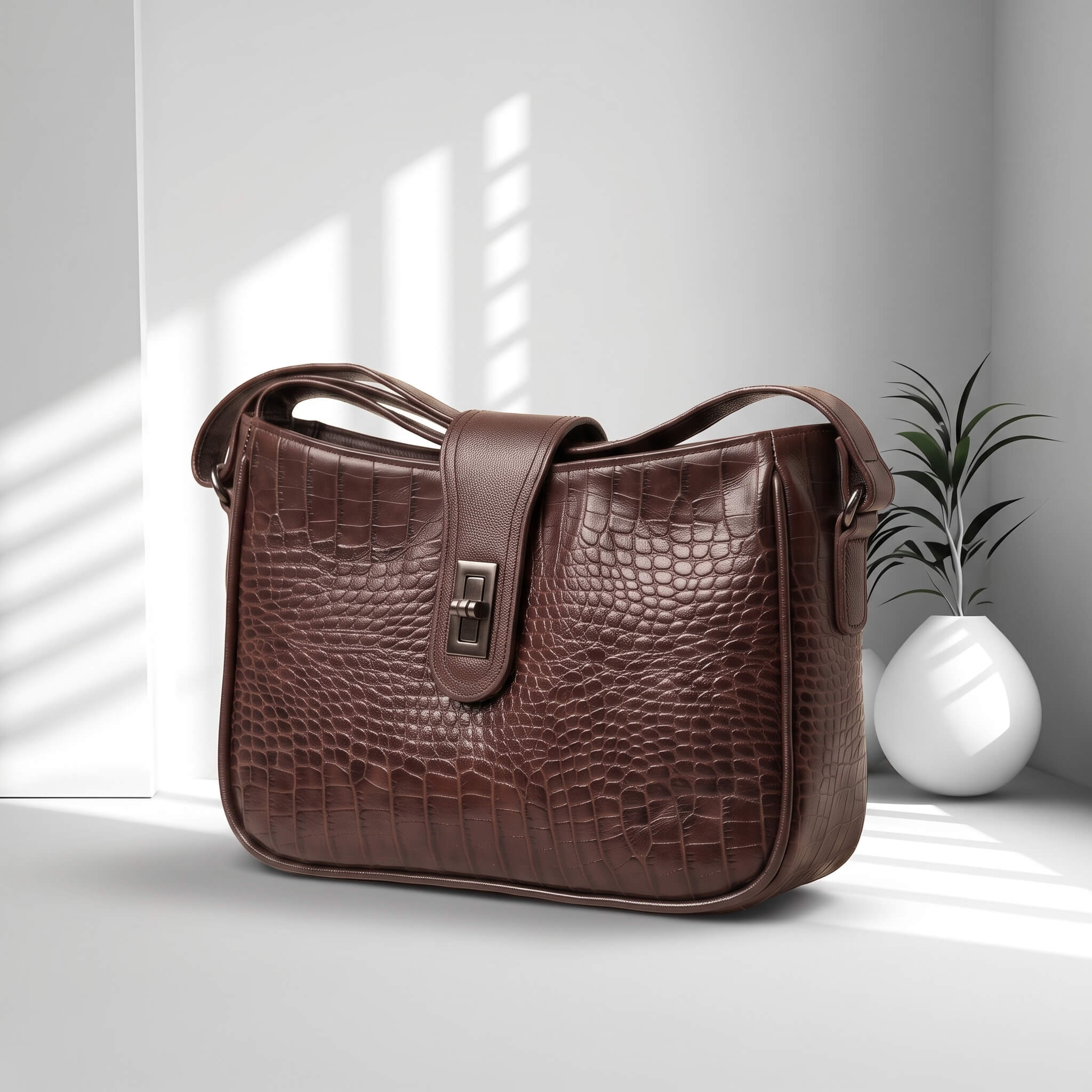 Zyro DuoStyle Original Cow Leather Ladies Bag (Chocolate)